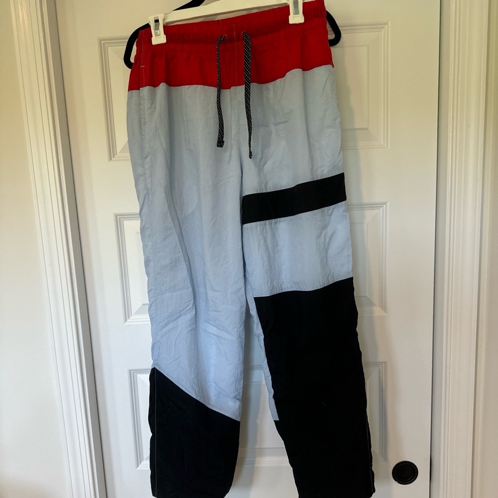 Nike Men Activewear Flight Pants M Gray Colorblock Track Pocket